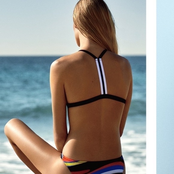 Tory Burch Sport Color Block Bikini Top Cobalt - Picture 3 of 8